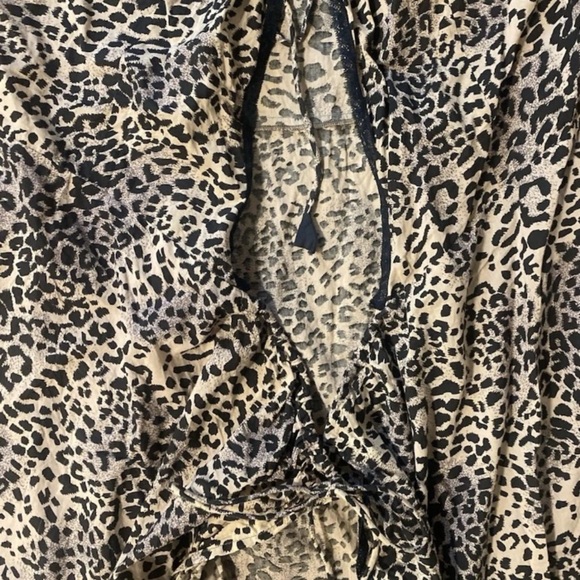 Bridget Yorke Animal Print Dress Tie Fringe Size 42 - Picture 3 of 6